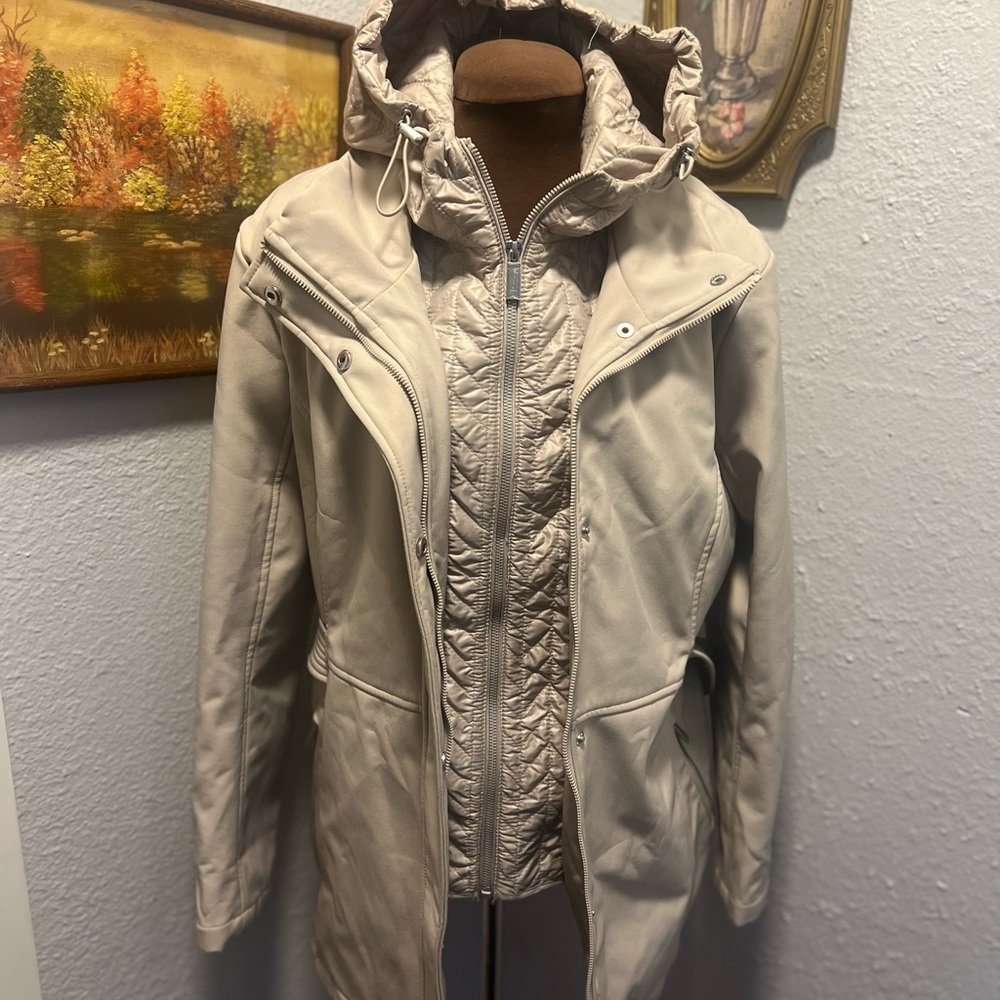 Kenneth Cole New York Double Zip Hooded Trench